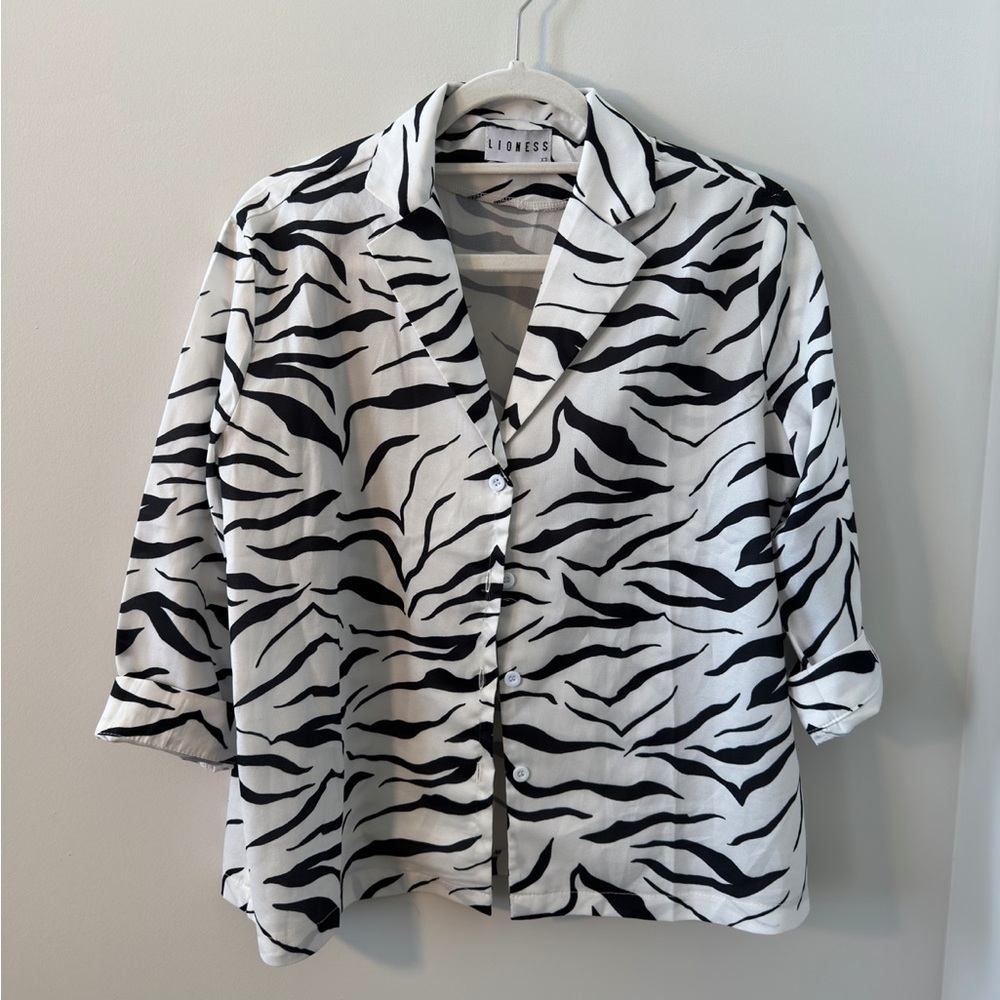 Lioness Zebra Button Down